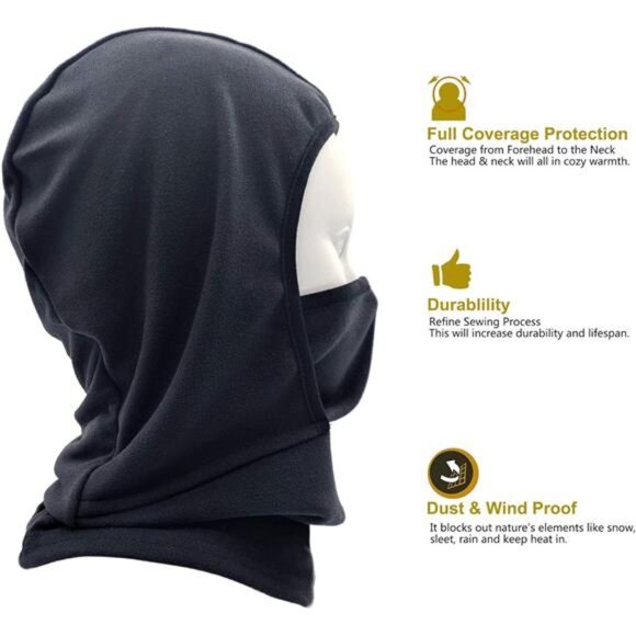 Kids Balaclava Ski Mask Windproof Fleece Neck Warmer Gaiter Winter Face Warmer - Picture 4 of 7